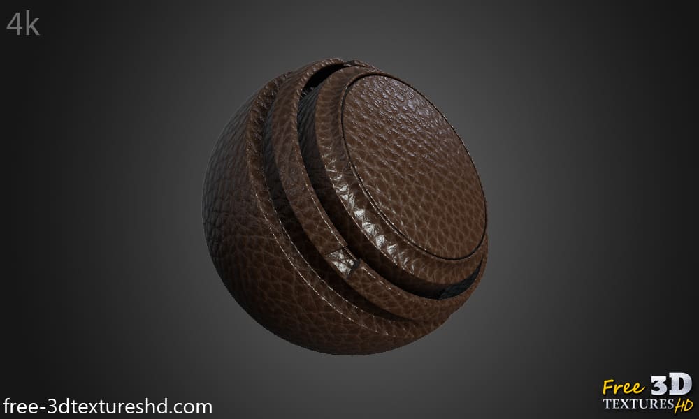 Fond d'écran HD 4K de cuir synthétique marron - Matériau PBR sans couture gratuit pour la conception 3D