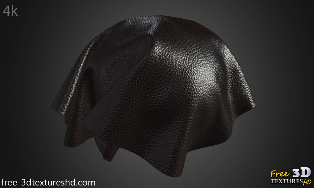 texture HD 4K de cuir synthétique marron foncé - Téléchargement gratuit Matériau PBR sans couture pour la conception 3D