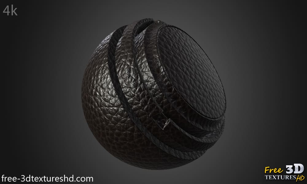 texture HD 4K de cuir synthétique marron foncé - Téléchargement gratuit Matériau PBR sans couture pour la conception 3D