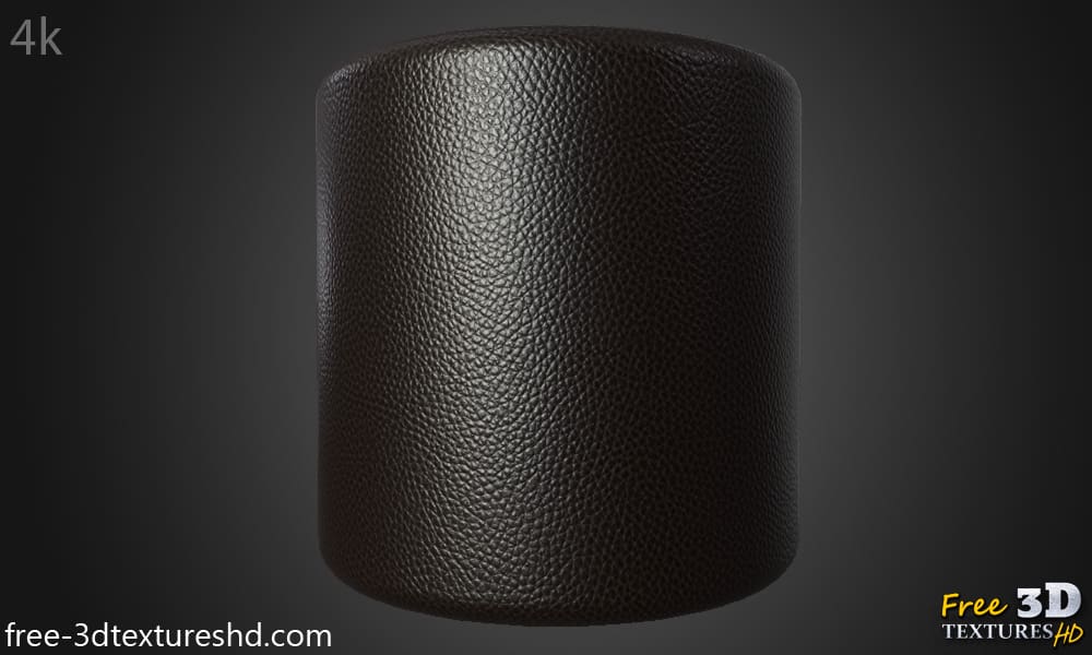 texture HD 4K de cuir synthétique marron foncé - Téléchargement gratuit Matériau PBR sans couture pour la conception 3D