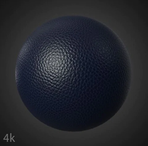 Dark Blue Synthetic Leather Texture Wallpaper HD 4K - Free Seamless PBR Material for 3D Design