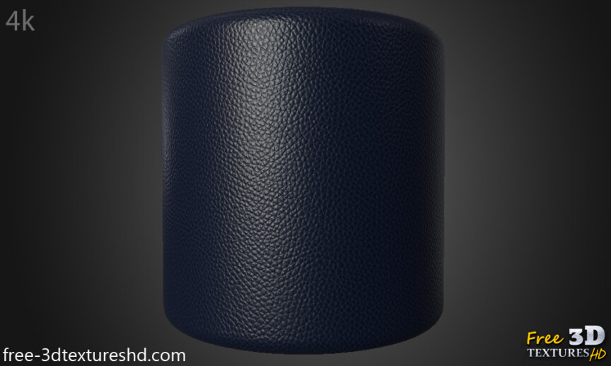 Synthetic-leather-dark-blue-3D-Texture-Fabric-Cuir--Seamless-BPR-material-High-Resolution-Free-Download-HD-4k-render-cylindre