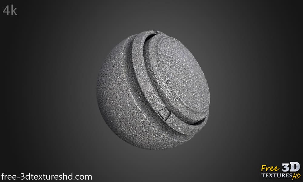 Texture 3D en béton asphalté PBR sans couture, haute résolution, HD 4K, téléchargement gratuit avec rendu complet