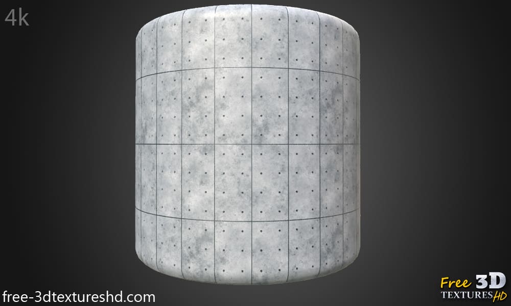 Texture de panneau en béton Fond d'écran HD 4K - Matériau PBR gratuit pour les murs