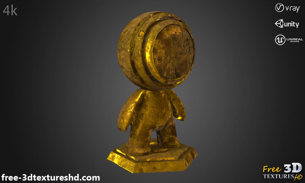 Textures 3D or ancien Matériau PBR Haute Résolution Téléchargement Gratuit 4K pour Unity Unreal et Vray
