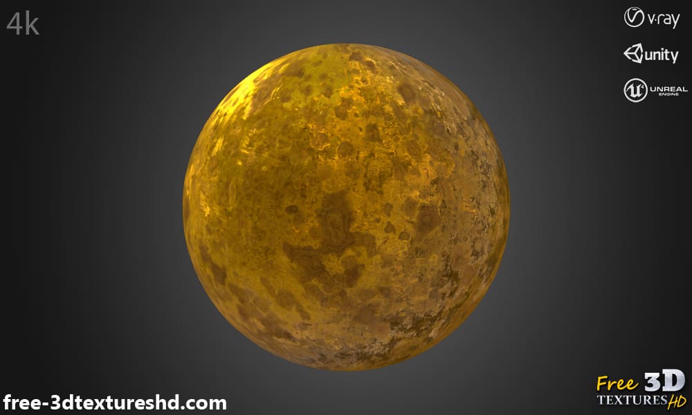 Textures 3D or ancien Matériau PBR Haute Résolution Téléchargement Gratuit 4K pour Unity Unreal et Vray