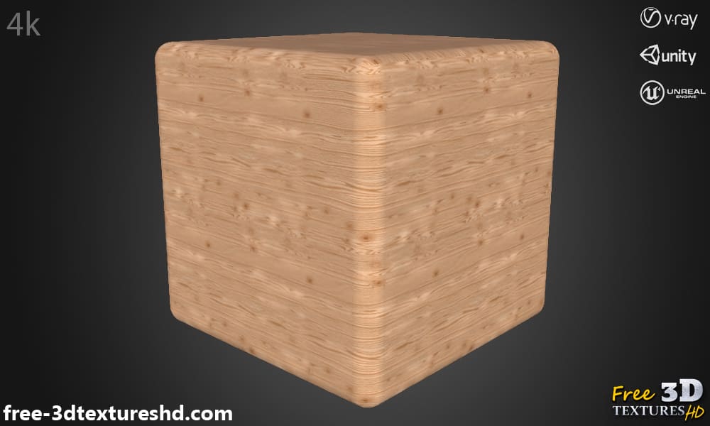 Matériau PBR de bois de chêne avec texture 3D, HD 4K, téléchargement gratuit pour Unity, Unreal et V-Ray