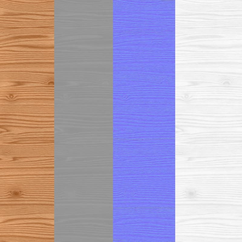 Matériau PBR de bois de chêne avec texture 3D, HD 4K, téléchargement gratuit pour Unity, Unreal et V-Ray
