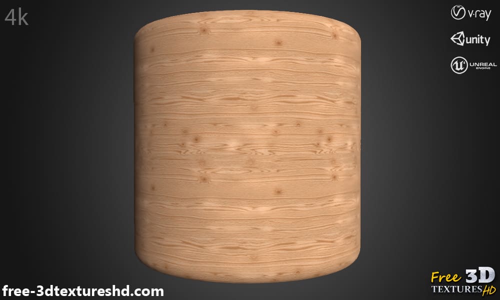 Matériau PBR de bois de chêne avec texture 3D, HD 4K, téléchargement gratuit pour Unity, Unreal et V-Ray