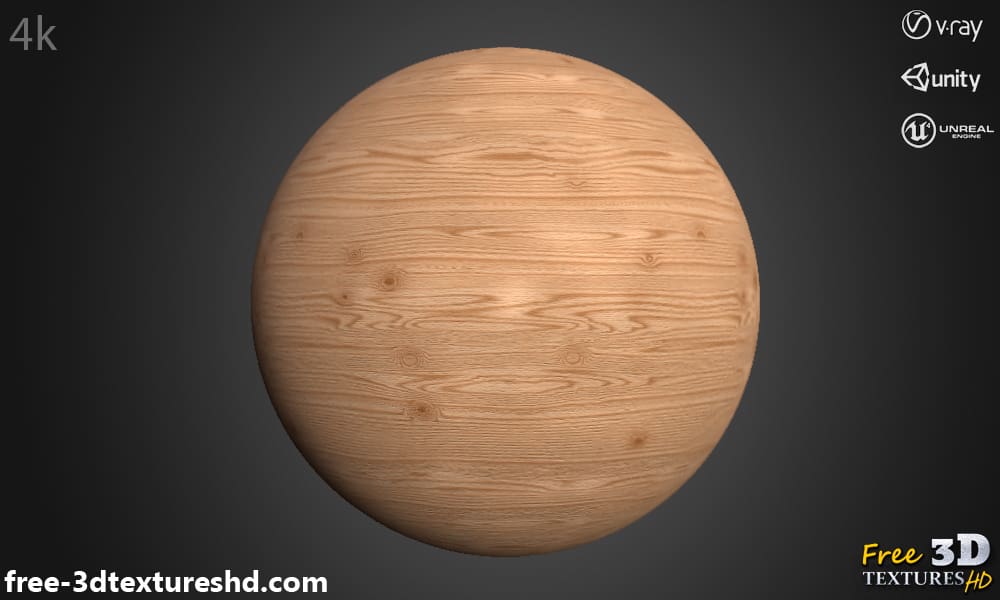 Matériau PBR de bois de chêne avec texture 3D, HD 4K, téléchargement gratuit pour Unity, Unreal et V-Ray