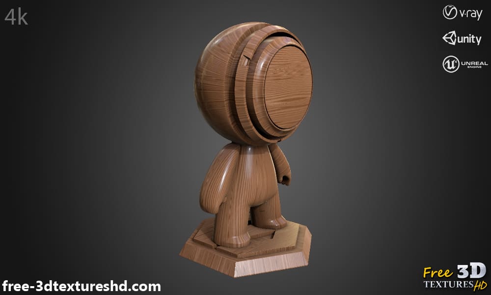 Texture PBR 3D brillante de bois de chêne, HD 4K, téléchargement gratuit pour Unity, Unreal et V-Ray