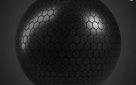 Black Hexagon Carbon Fiber Texture Wallpaper HD 4K - PBR material for 3D design. Free download.