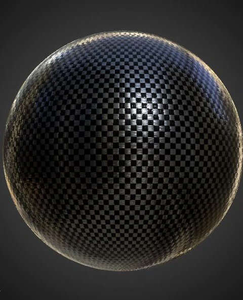 Carbon fiber 3D texture PBR material, HD 4K, free download for Unity, Unreal, and V-Ray