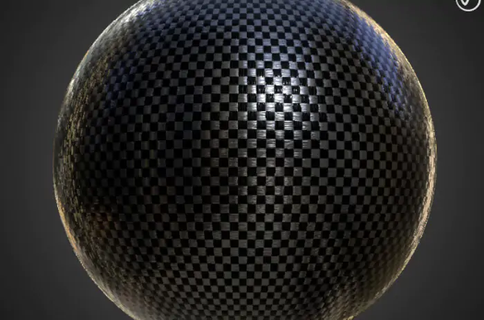 Carbon fiber 3D texture PBR material, HD 4K, free download for Unity, Unreal, and V-Ray