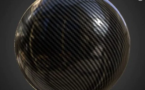 Carbon fiber glossy 3D texture PBR material, HD 4K, free download for Unity, Unreal, and V-Ray