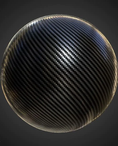 Carbon fiber 3D texture PBR material, HD 4K, free download for Unity, Unreal, and V-Ray