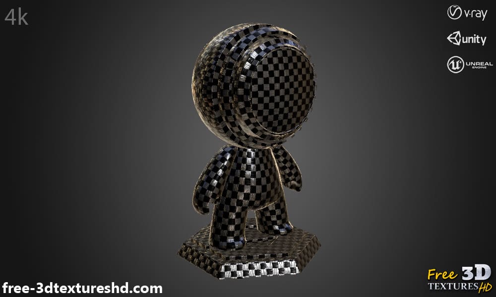 Texture 3D Fibre de Carbone Brillant Sans Couture Matériau PBR Haute Résolution Téléchargement Gratuit 4K pour Unity Unreal et Vray