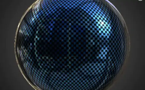 Texture 3D fibre de carbone bleue PBR, HD 4K, téléchargement gratuit pour Unity, Unreal, et V-Ray