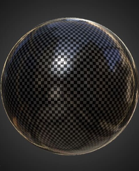 Texture 3D fibre de carbone brillante, matériau PBR, HD 4K, téléchargement gratuit pour Unity, Unreal, et V-Ray