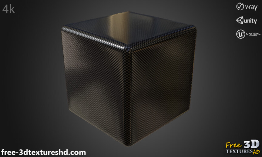 Carbon-fiber-glossy-3d-texture-PBR-material-background-free-download-HD-4K-Unity-Unreal-Vray-render-preview-cube