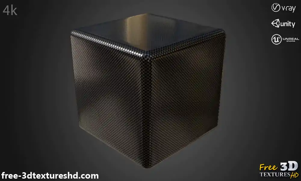 Carbon-fiber-glossy-3d-texture-PBR-material-background-free-download-HD-4K-Unity-Unreal-Vray-render-preview-cube