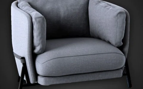 Cardle armchair Arflex 3D model, free download, with render preview and polycount