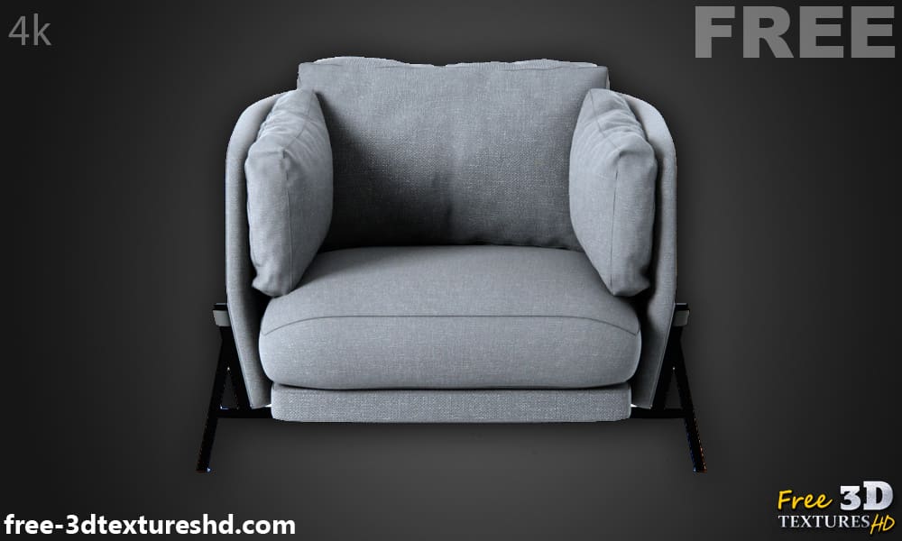 Fauteuil Cardle Arflex modèle 3D, téléchargement gratuit, avec aperçu du rendu et polycount