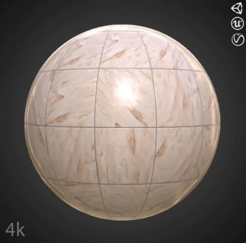 Ceramic brown marble tile seamless PBR texture 3D, high resolution, HD free download for Unity, Unreal, and V-Ray