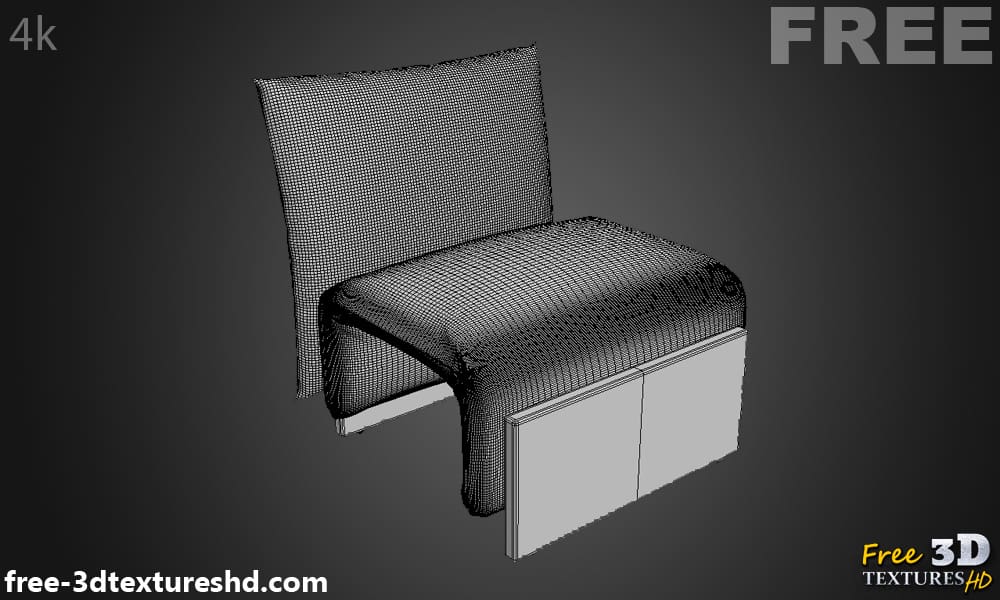 Diwan armchair Sancal 3D model, free download, with render preview and polycount
