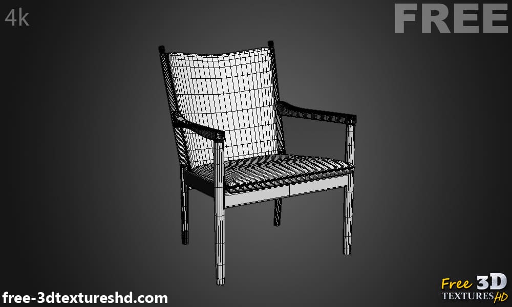 Easy chair Fredericia modèle 3D, téléchargement gratuit, licence CC0, avec prévisualisation du rendu et détails du polycount