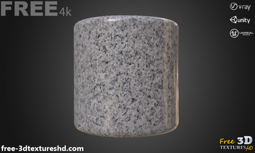 Grey-Granite-Marble-PBR-texture-3D-free-download-High-resolution-Unity-Unreal-Vray-render-cylindre