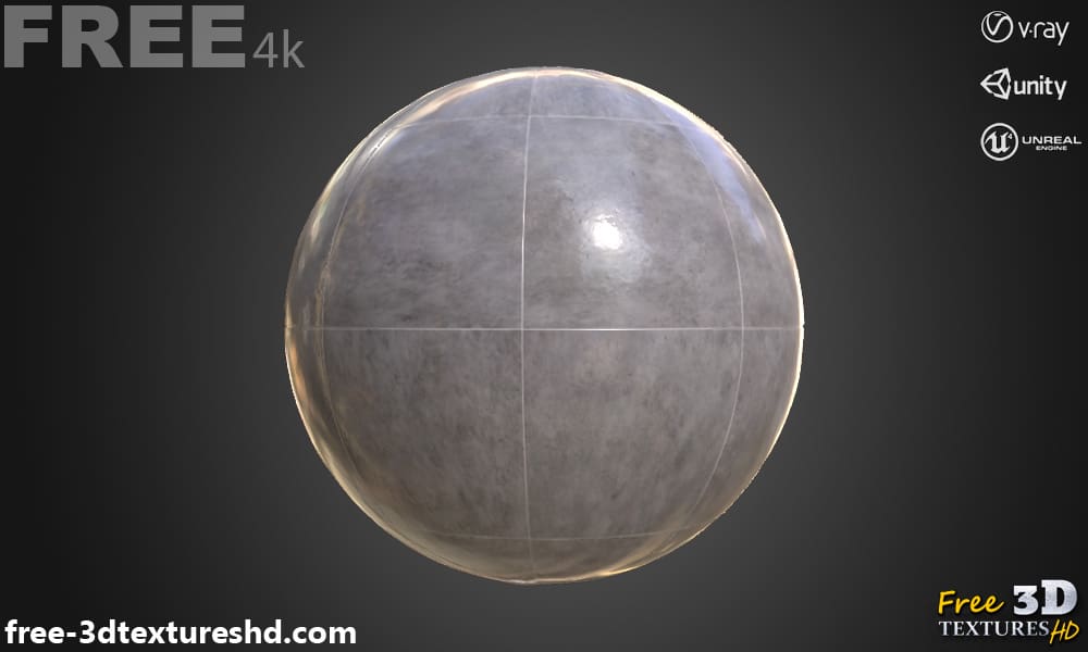 Carrelage mural en marbre gris texture PBR 3D, haute résolution, HD 4K téléchargement gratuit pour Unity, Unreal et V-Ray