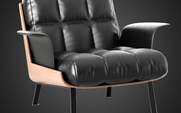 Home-Black-leather-Armchair-3d-model-free-download