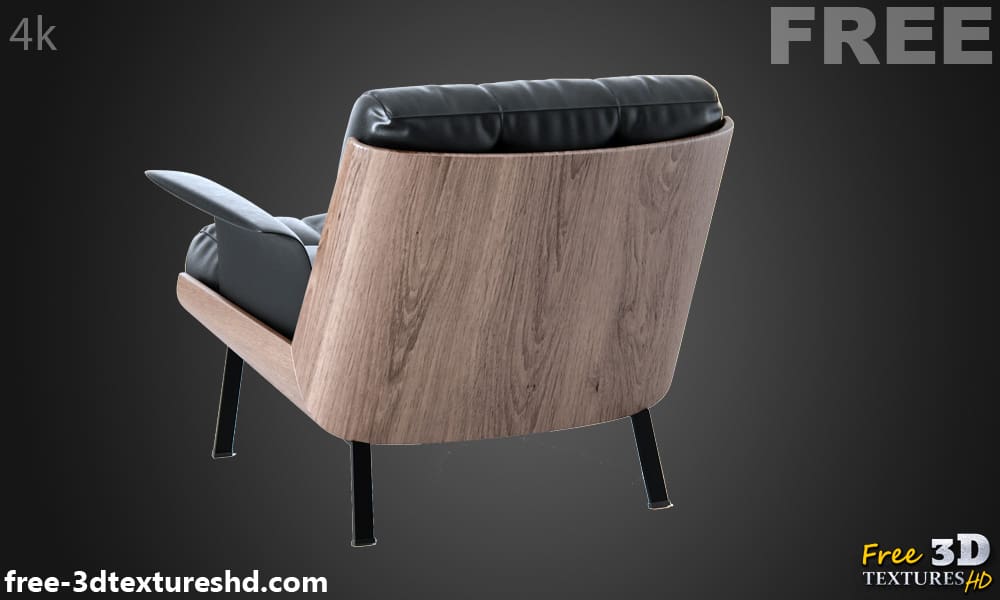 Home Armchair Black leather 3d model free download