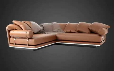 Modèle 3D de canapé Noonu Italia, téléchargement gratuit, licence CC0, avec détails de rendu et de polycount