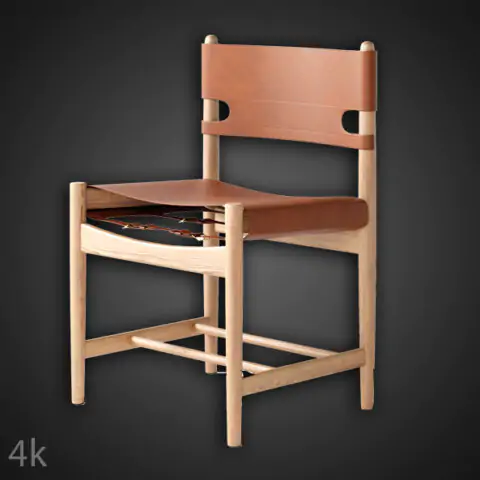 The Spanish dining chair Fredericia 3D model, free download, CC0 license,