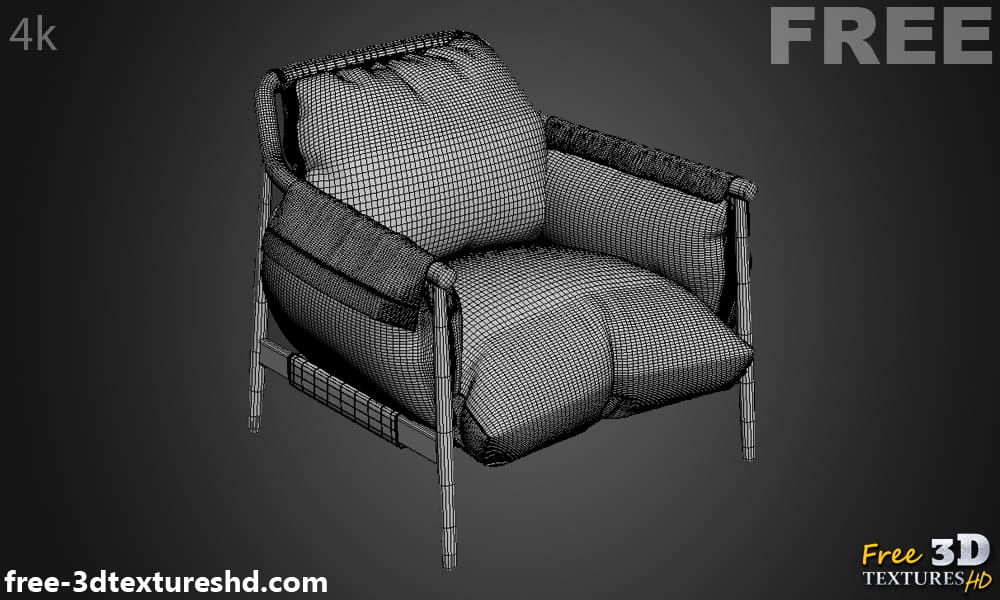 Fauteuil lounge Times Poltrona Twils modèle 3D, téléchargement gratuit, avec rendu et polycount