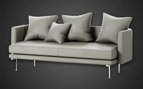 Canapé Torii Minotti modèle 3D, téléchargement gratuit, licence CC0, avec rendu et polycount
