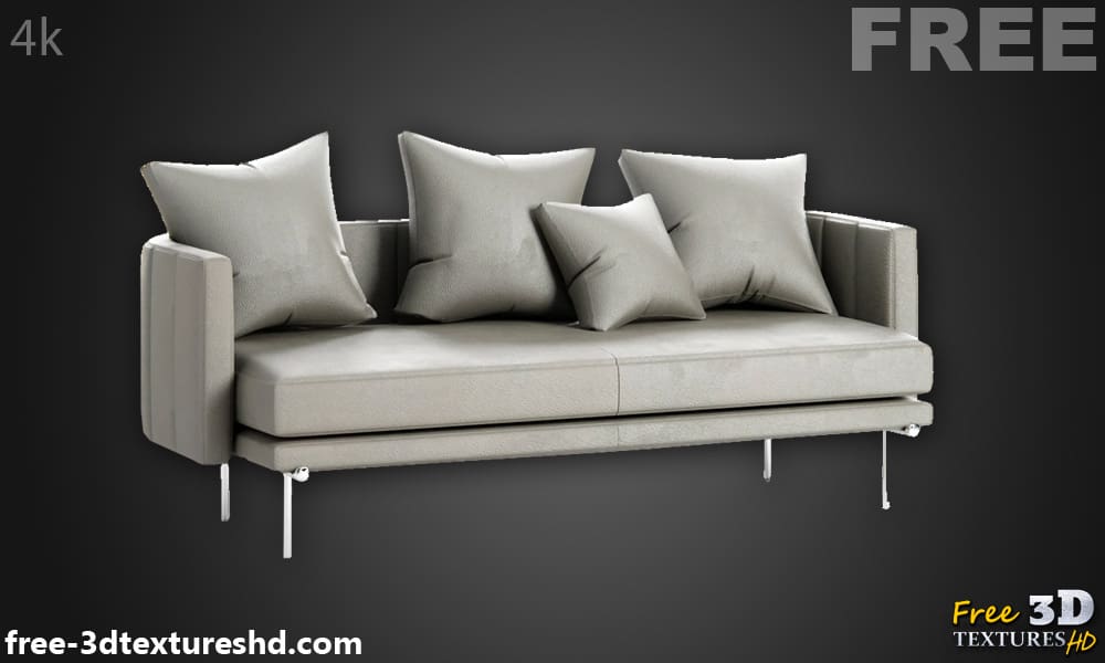 Canapé Torii Minotti modèle 3D, téléchargement gratuit, licence CC0, avec rendu et polycount