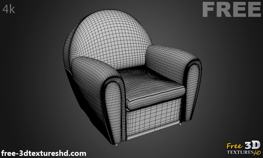 Fauteuil Vanity Poltrona modèle 3D, téléchargement gratuit, avec aperçu du rendu et polycount