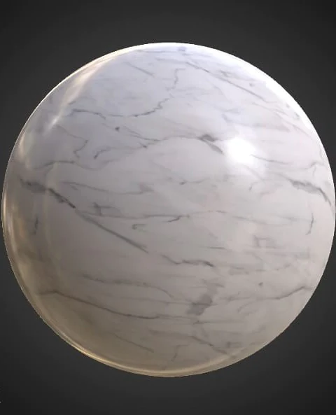 White Marble PBR Texture 3D Free Download 4K High Resolution for Unity, Unreal Engine, and Vray