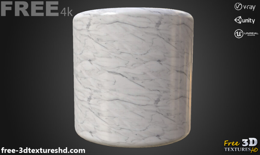 White-Marble-PBR-texture-3D-free-download-High-resolution-Unity-Unreal-Vray-render-cylindre