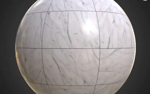 Texture PBR sans couture de carreaux de marbre blanc 3D, haute résolution, téléchargement gratuit HD pour Unity, Unreal et V-Ray