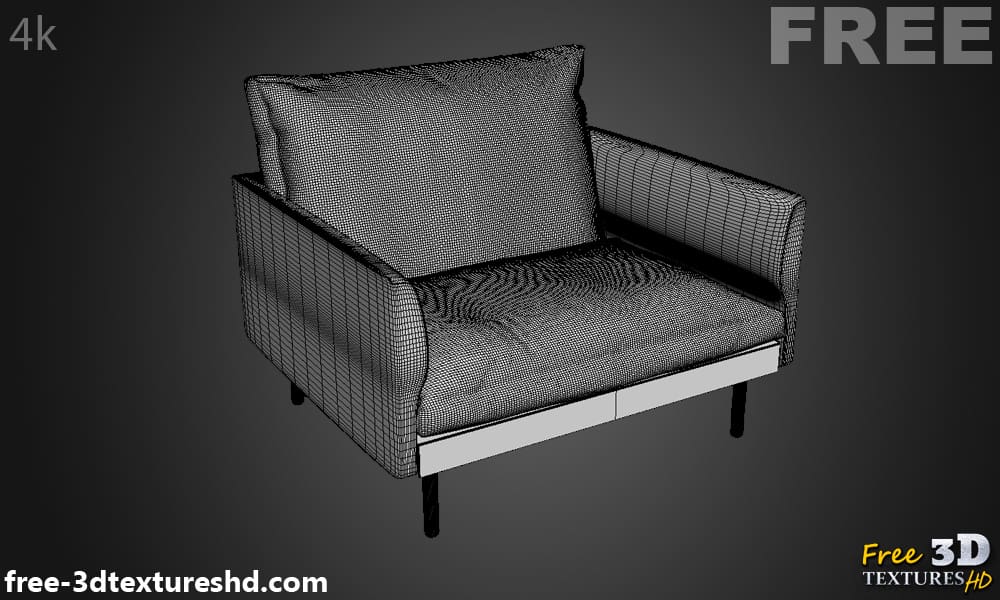 Fauteuil Calmo Fredericia modèle 3D, téléchargement gratuit, avec aperçu du rendu et nombre de polygones