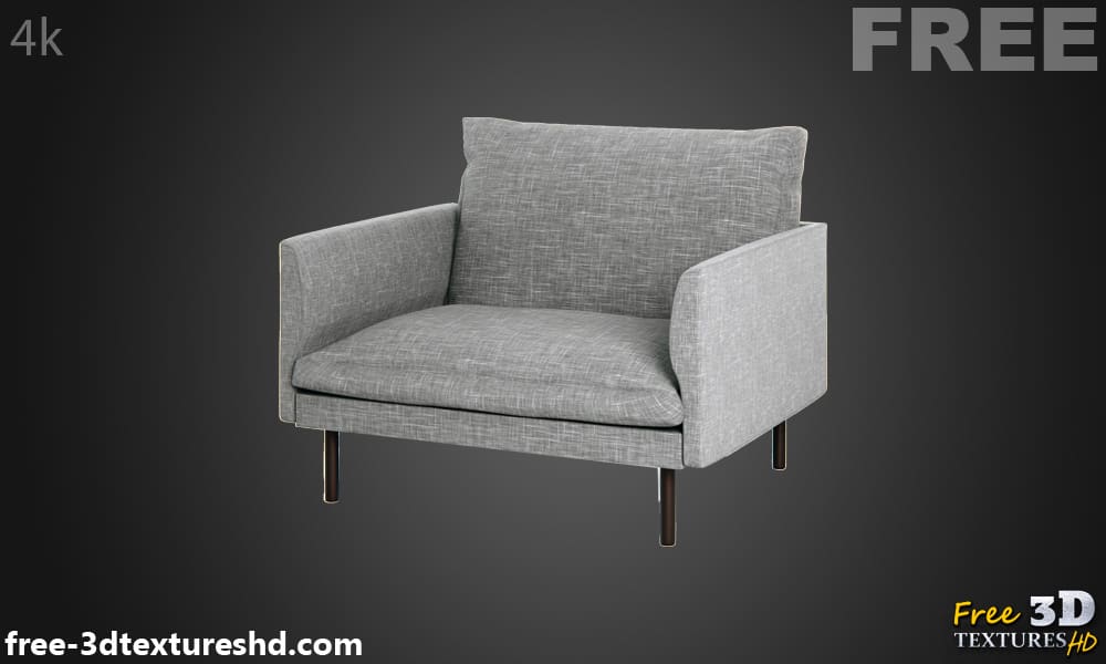 Fauteuil Calmo Fredericia modèle 3D, téléchargement gratuit, avec aperçu du rendu et nombre de polygones