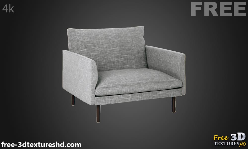 Fauteuil Calmo Fredericia modèle 3D, téléchargement gratuit, avec aperçu du rendu et nombre de polygones