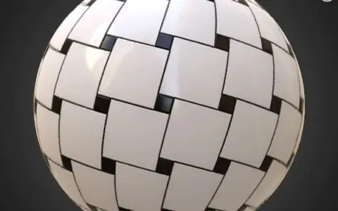 Carreaux carrés en céramique noirs et blancs, texture PBR sans couture 3D, haute résolution, HD 4K, téléchargement gratuit pour Unity, Unreal et V-Ray