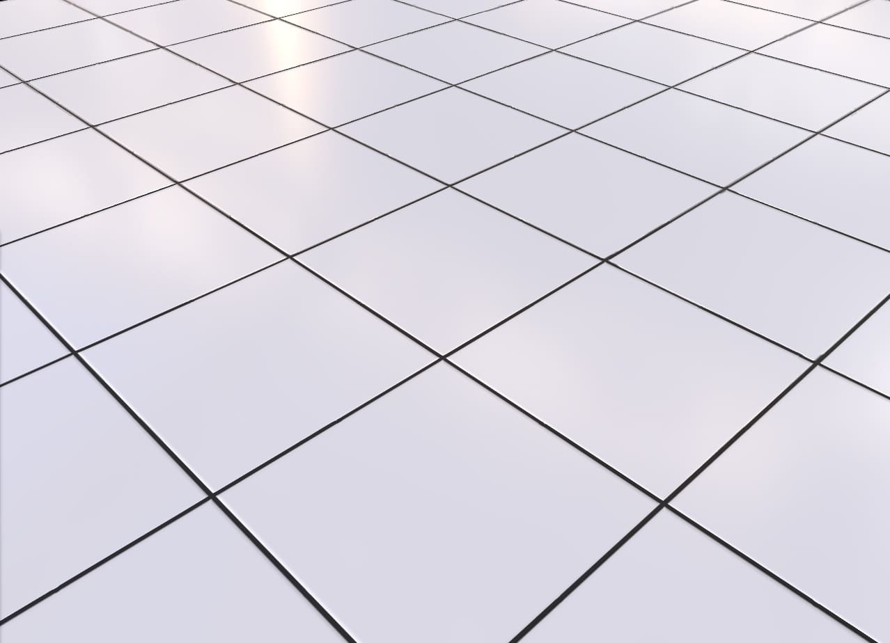Carrelage mural en céramique blanche texture PBR 3D, haute résolution, HD 4K téléchargement gratuit pour Unity, Unreal et V-Ray