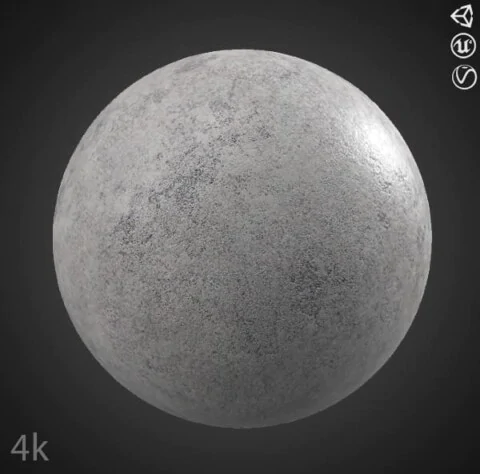 Concrete 3D texture PBR, high resolution 4k HD free download for Unity, Unreal, and V-Ray