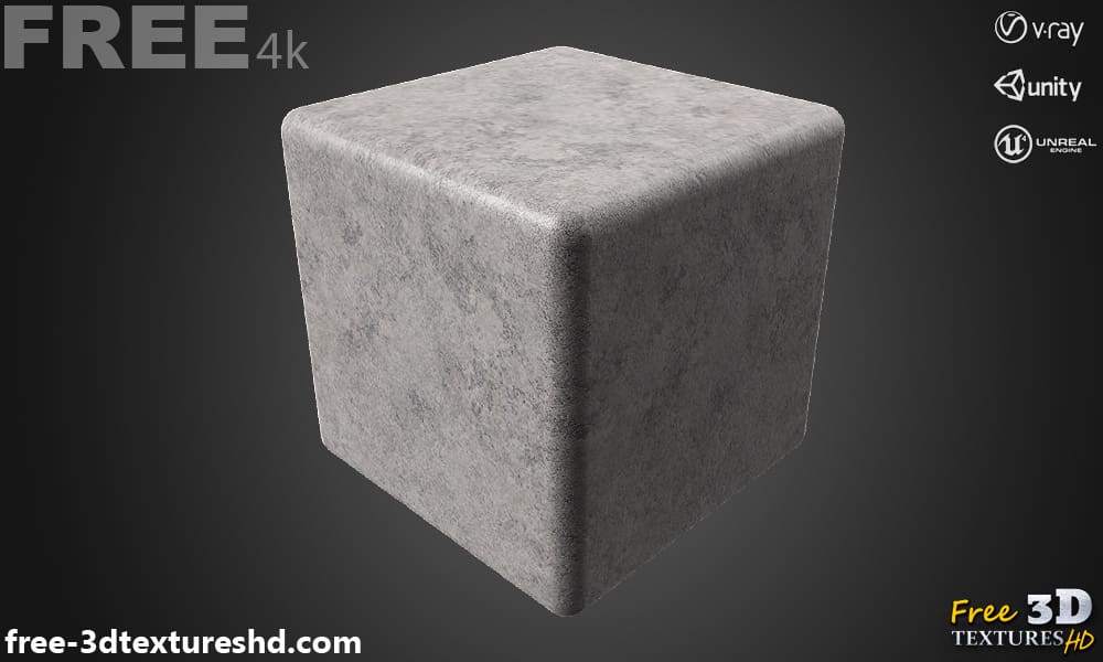 Texture 3D Béton PBR Haute Résolution Téléchargement Gratuit 4K pour Unreal Unity et Vray